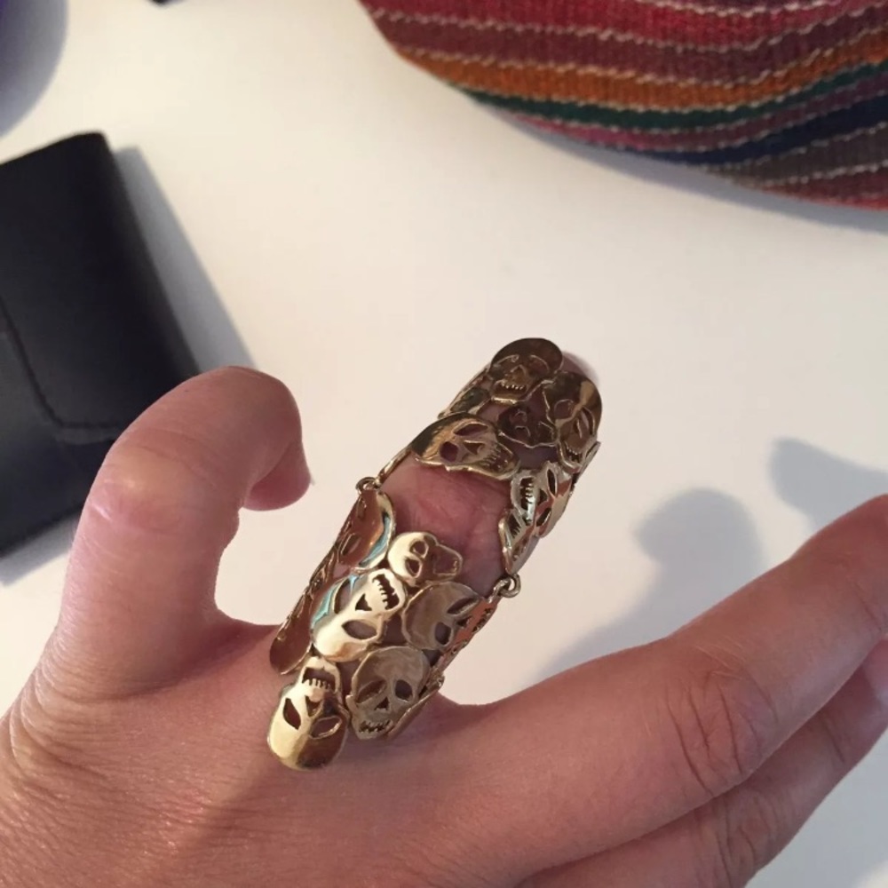 Bernard Delettrez One Finger Ring Gold Skull